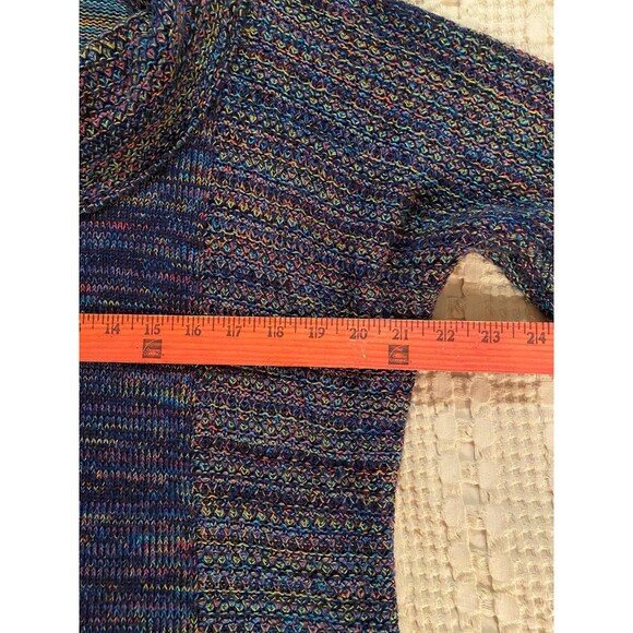 Christopher & Banks Womans Sweater Size Large Blue Pink Varigated Cowl Neck - Picture 9 of 10